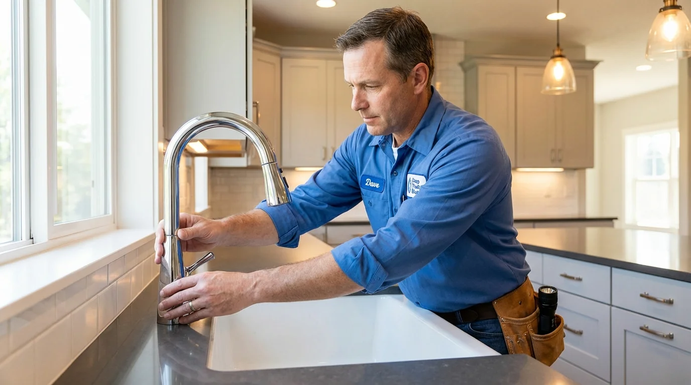 Kitchen faucet installation by Johns Plumbing LLC in Deerfield